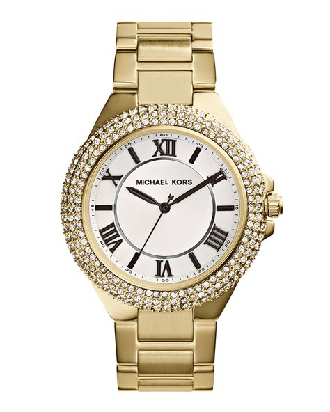 michael kors camille gold glitz watch|michael kors gold faced watch.